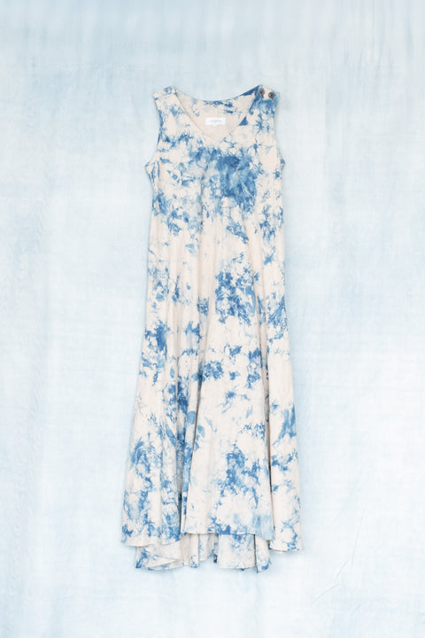 琉球藍 Machi Dress2 (カラーリネン×TYE-DYE)