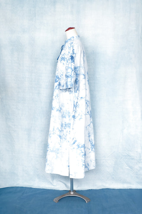 琉球藍 Stand collar onepiece /TYE-DYE