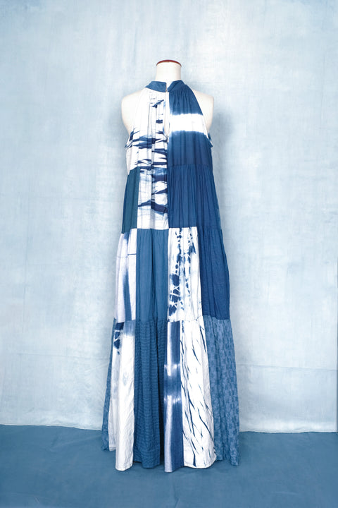 琉球藍ティアードワンピース (地柄⑫)