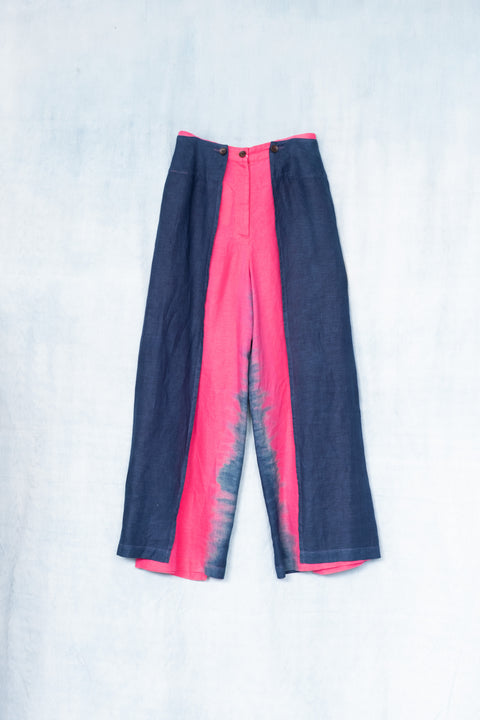 琉球藍 WRAP PANTS (カラーリネン×PART)