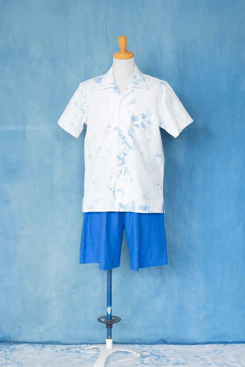 琉球藍 OPEN COLLAR SHIRTS /TYE-DYE