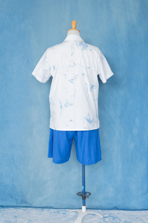 琉球藍 OPEN COLLAR SHIRTS /TYE-DYE