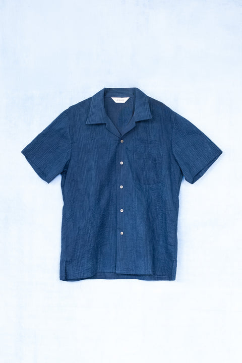 琉球藍 OPEN COLLAR SHIRTS
