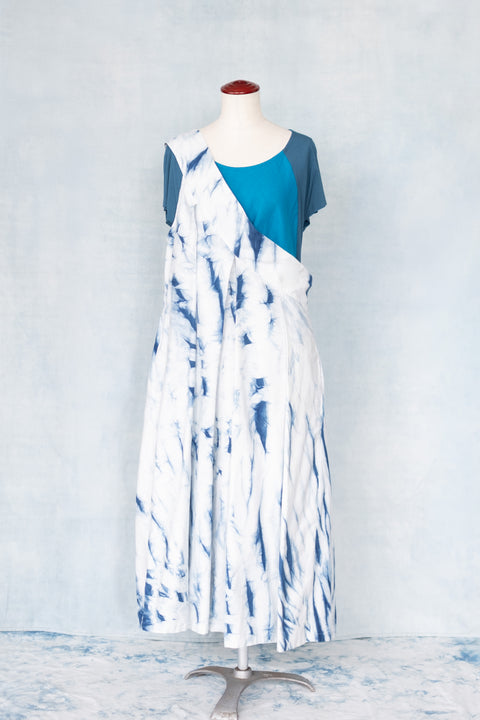 琉球藍 ONESHOULDER SKIRT /さざなみ