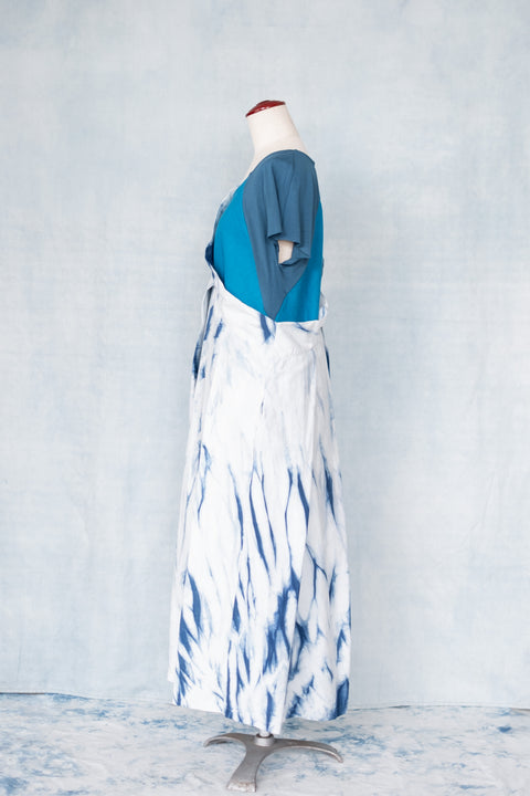 琉球藍 ONESHOULDER SKIRT /さざなみ