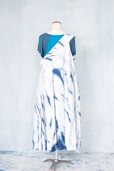 琉球藍 ONESHOULDER SKIRT /さざなみ