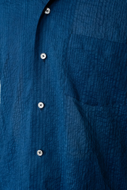 琉球藍 OPEN COLLAR SHIRTS