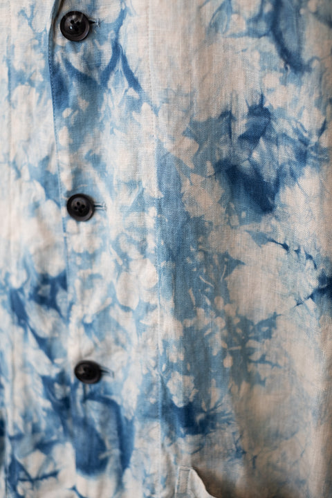 琉球藍 LAPEL JK UNISEX (カラーリネン×TYE-DYE)