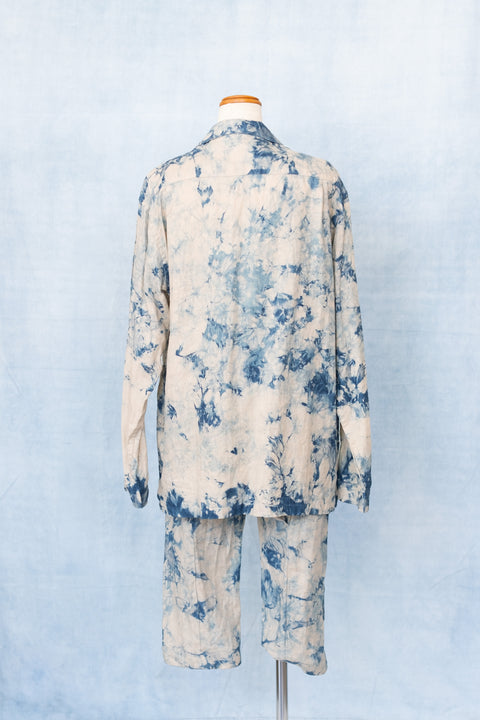 琉球藍 LAPEL JK UNISEX (カラーリネン×TYE-DYE)