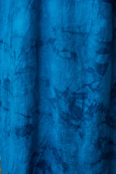 琉球藍 P/O SHIRTS (カラーリネン×TYE-DYE)