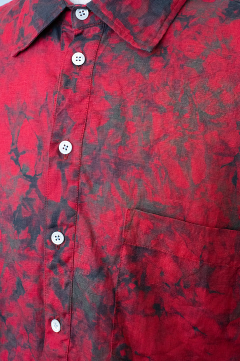 琉球藍 P/O SHIRTS (カラーリネン×TYE-DYE)