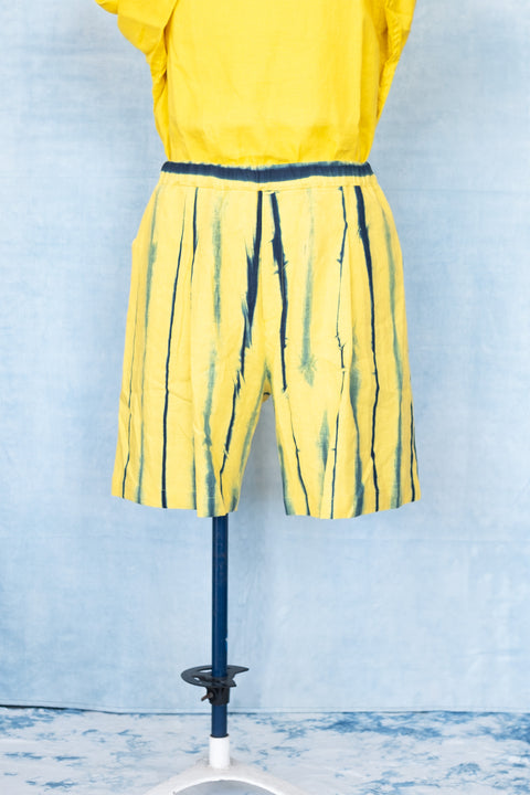 琉球藍 EASY SHORTS (カラーリネン×STRIPE)