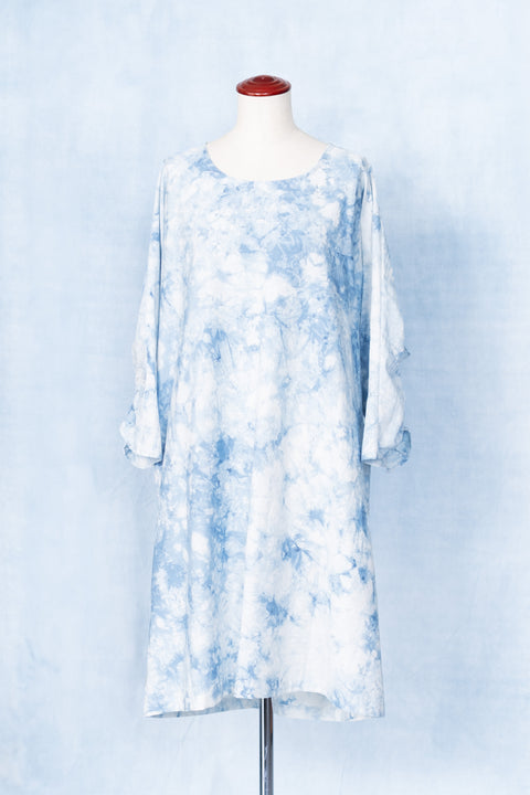 琉球藍 GATHER TUNIC ONEPIECE /TYE-DYE