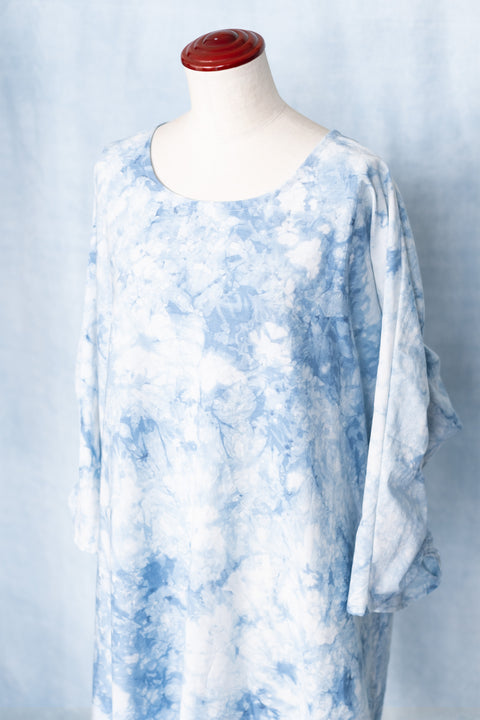 琉球藍 GATHER TUNIC ONEPIECE /TYE-DYE