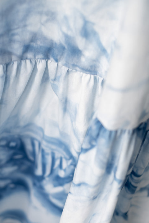 琉球藍Gather hem onepiece /TYE-DYE