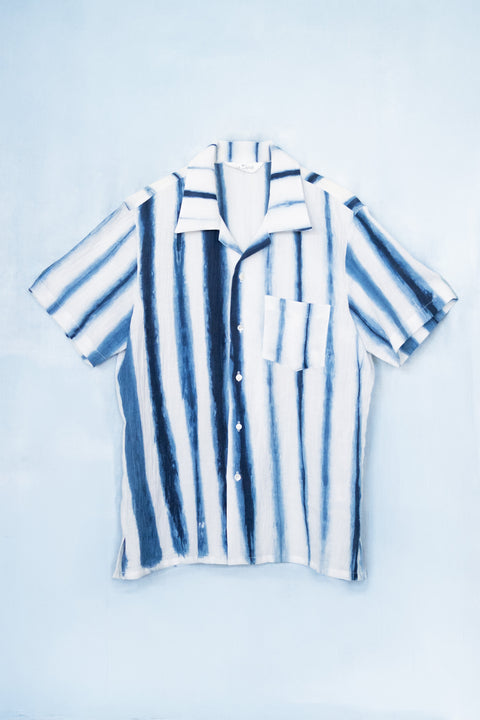 琉球藍 OPEN COLLAR SHIRTS / STRIPE