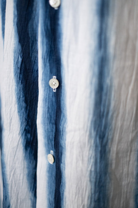 琉球藍 OPEN COLLAR SHIRTS / STRIPE