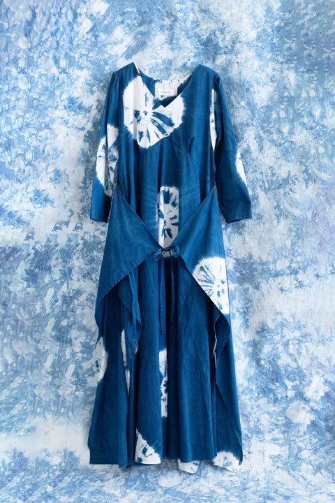 琉球藍Long Tai onepiece(絞り染)　