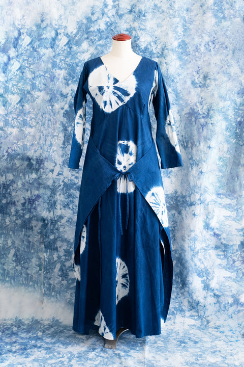琉球藍Long Tai onepiece(絞り染)　