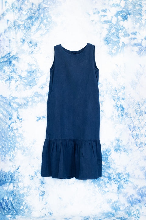 琉球藍Gather hem onepiece
