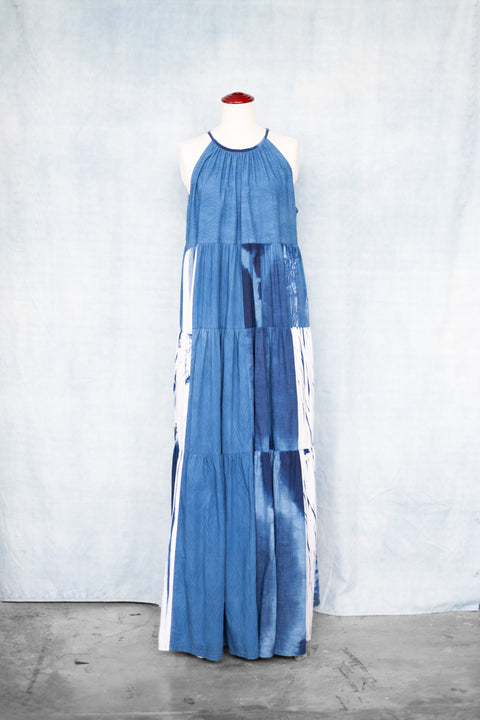 琉球藍ティアードワンピース (襟紐④)