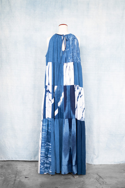 琉球藍ティアードワンピース (襟紐④)