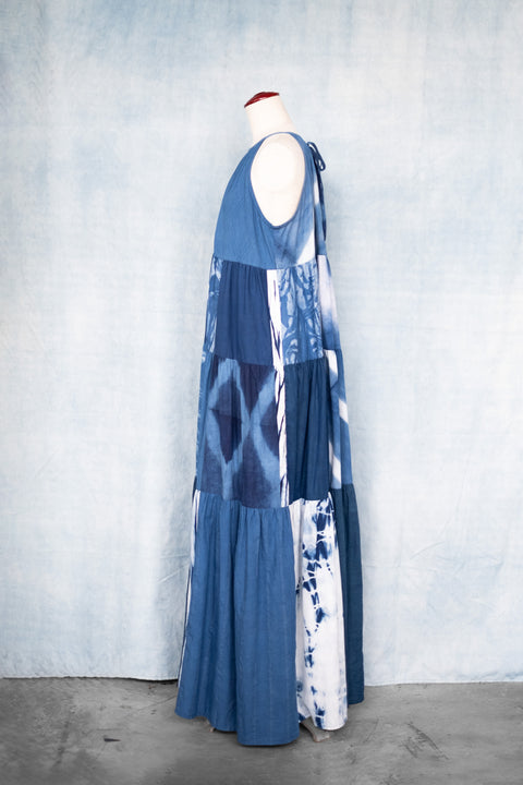 琉球藍ティアードワンピース (襟紐③)