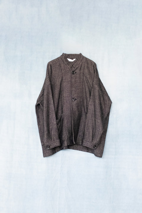 STAND COLLAR JK WOOL/LINEN
