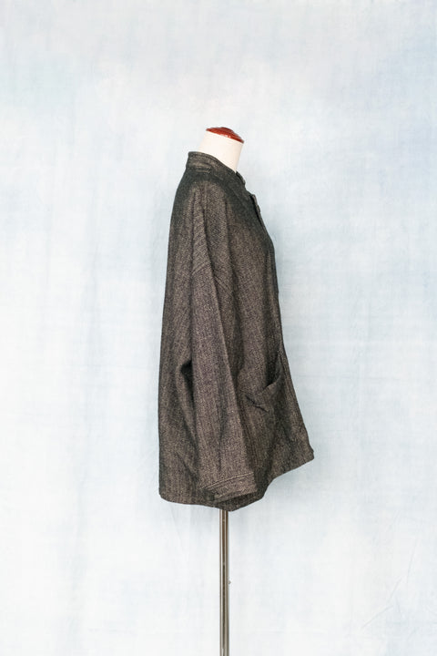 STAND COLLAR JK WOOL/LINEN
