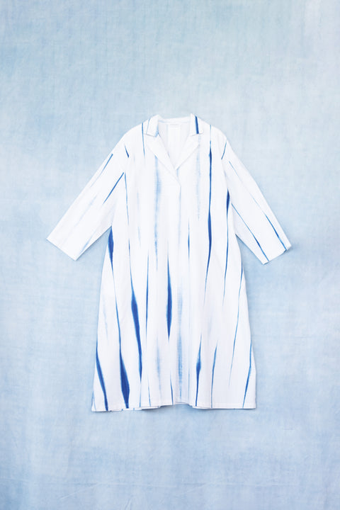 琉球藍 Shirt onepiece/STRIPE