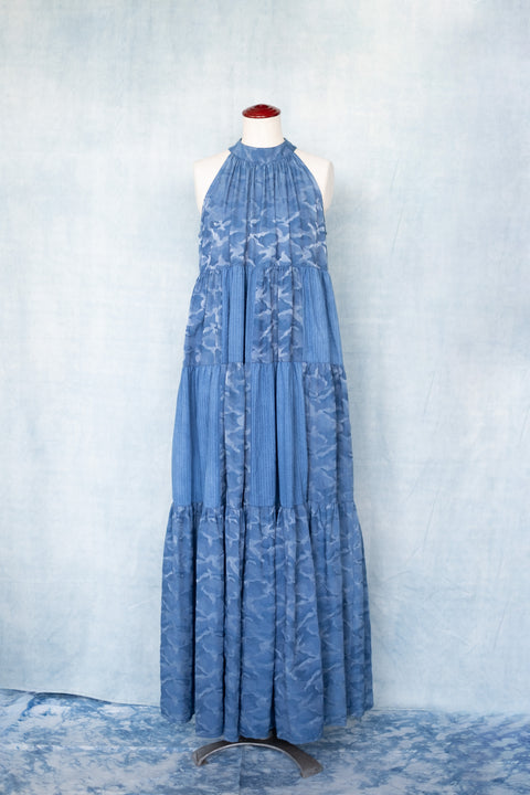 琉球藍ティアードワンピース (地柄⑨)