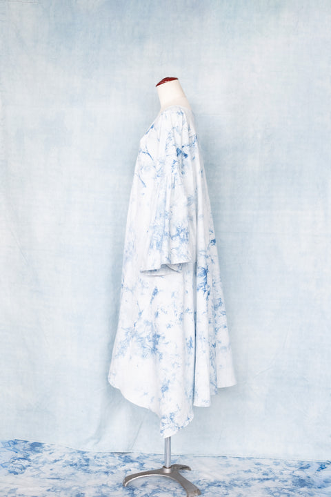 琉球藍 蝶ネクタイワンピース /TYE-DYE