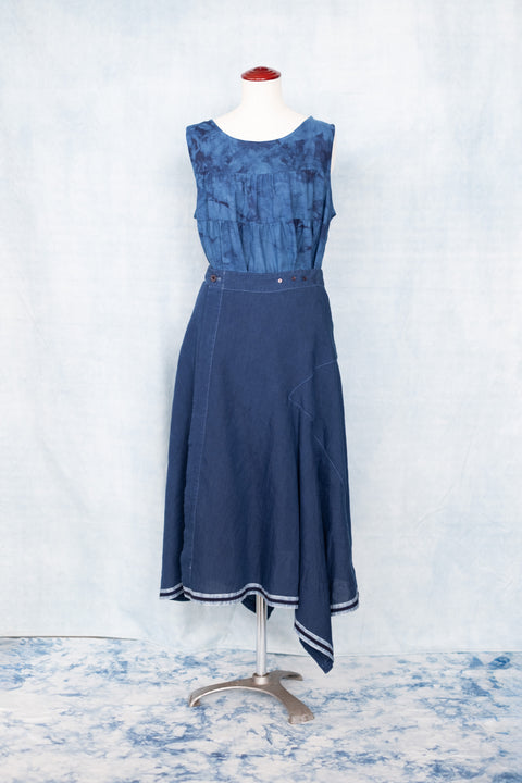 琉球藍 巻きスカート