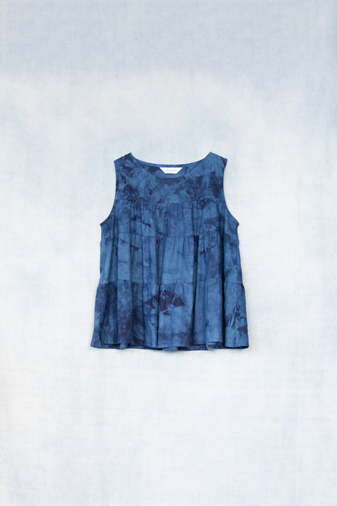 琉球藍 TIERD GATHERS TOPS