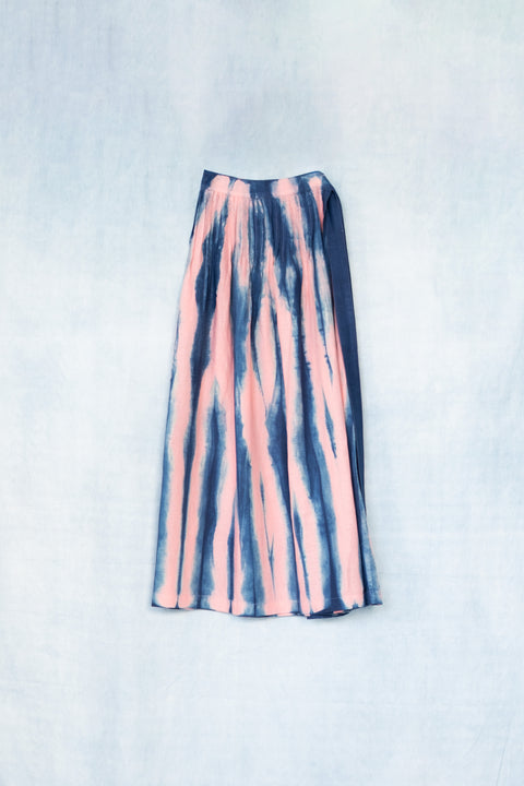 琉球藍ピンタックスカート (カラーリネン)