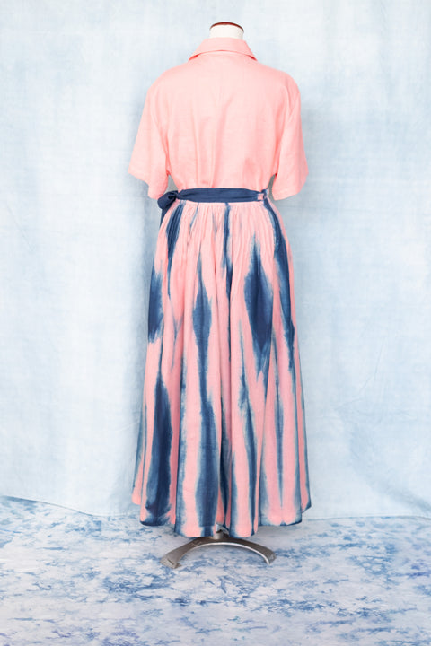 琉球藍ピンタックスカート (カラーリネン)